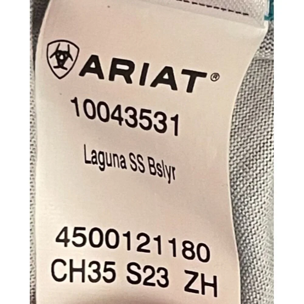 Ariat Laguna AriatTEK® V-Neck Short Sleeve Top Sun Protection Fabric™ Size XL - Picture 10 of 11